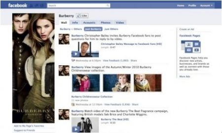 Burberry Facebook粉丝突破200万